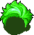 Black Flare Hair, green
