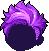 Black Flare Hair, purple