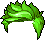 Black Parted Cut Hair, green