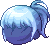 Black Ponytail Hair, blue