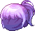 Black Ponytail Hair, purple