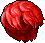 Black Soft-Curl Hair, red