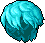 Black Soft-Curl Hair, blue