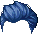 Black European Style Hair, blue