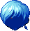 Black Tiny Tail Hair, blue