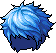 Tousled Medium-length Hair, blue