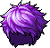 Tousled Medium-length Hair, purple