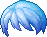 Black Charming Fellow Hair, blue