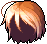Black Emo Boy Mid-cut Hair, orange