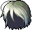 Black Emo Boy Mid-cut Hair, green