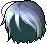 Black Emo Boy Mid-cut Hair, blue