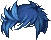 Black Filling Hair, blue