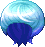 Black Macaroon Hair, blue