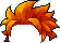 Black Hayato Hair, orange