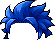Black Hayato Hair, blue