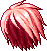 Black Spiketop Hair, red