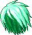 Black Spiketop Hair, green