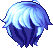 Black Runt Hair, blue
