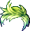 Black Midnight Hair, green