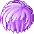 Black Messy Hair, purple