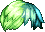 Black Tone Block Hair, green