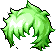 Black Rough Shaggy Cut, green