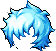 Black Rough Shaggy Cut, blue