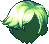 Black Slick Shine Hair, green