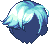 Black Slick Shine Hair, blue