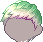 Black Silver Rain Hair, green
