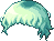 Black Foil Perm Hair, green