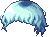 Black Foil Perm Hair, blue