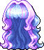 Black Double Duchess Hair, blue