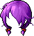Black Rough Pigtails, purple