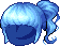 Black Twinkling Hair, blue