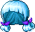 Black Cutesy Hair, blue