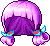 Black Cutesy Hair, purple