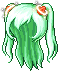 Black Angelic Buster Hair, green