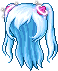 Black Angelic Buster Hair, blue