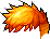 Black Fluffy Fringe Hair, orange
