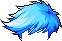 Black Flyaway Fringe Hair, blue