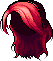 Black Elegant Wave Hair, red