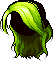 Black Elegant Wave Hair, green