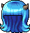 Nova Long Curly Hair, blue