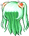 Black Peppy Pigtails, green