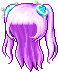 Black Peppy Pigtails, purple