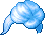 Black Flora Hair, blue