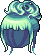 Black Foxy Tail Hair, green