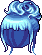 Black Foxy Tail Hair, blue