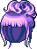 Black Foxy Tail Hair, purple